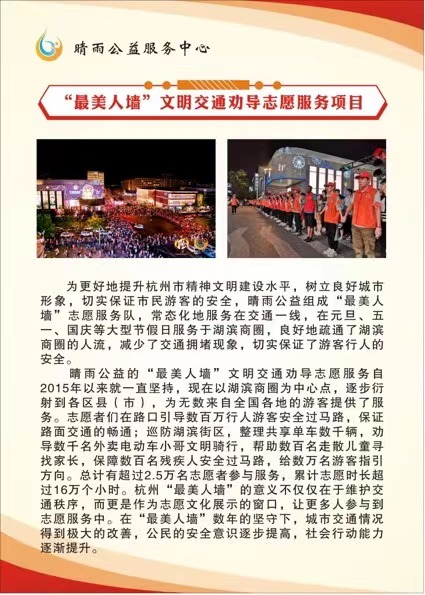 “最美人墙”文明交通劝导志愿服务项目